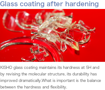 Glass coating after hardening